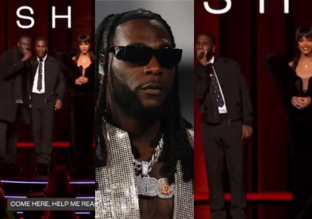 “Baba no sabi how to read” – Burna Boy asks Stormzy for help as he couldn’t read on the screen during an award in UK 