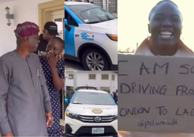 Pelumi Nubi, Nigerian solo driver receives car gift from Lagos state governor 