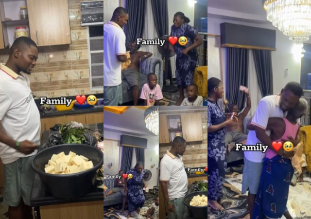 “Better than spraying for club” – Reactions as man blesses his entire family with bundle of money after cashing out