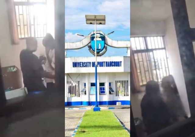 Alleged Lecturer of UNIPORT caught on camera sexually harassing female student