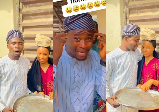 "See humble life" - Man hails beauty and humility of a lady selling ewedu