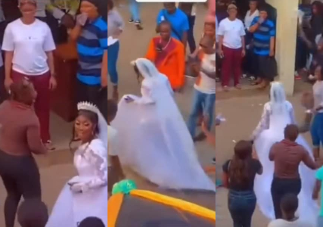 “She run two projects in just one day” - Bride sparks reactions as she enters school in wedding gown to write her final exam