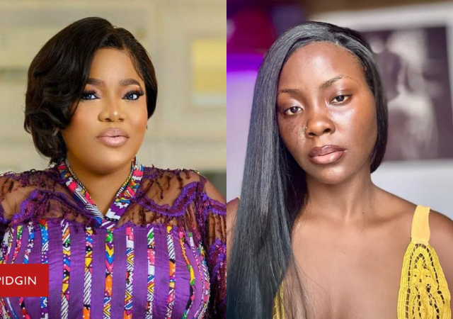 Toyin Abraham reacts as actress Jemima Adelekan breaks down in tears over rejection of movie role due to face scar