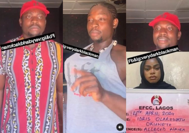 “He is so obsessed with bobrisky” – Reactions as VeryDarkMan catches cruise with Bobrisky's EFCC arrest (Video)