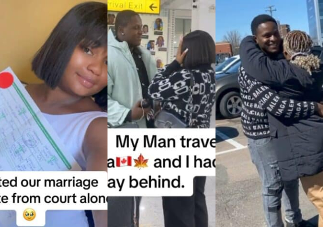 “In 9 months time we would come visiting" - Reactions as Nigerian lady finally joins her husband in Canada