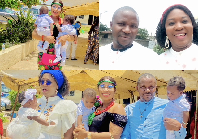 Nigerian lady overjoyed as her elder sister gives birth to triplets after 16 years of marriage