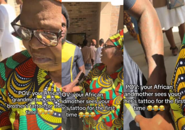 “Every conversation will always lead to the tattoo on your arm” – Grandma sparks debates as she reacts to grandson’s tattoo 