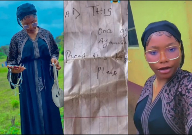 "This one nah love epistle" - Lady sparks reaction as she shares letter her sister received from admirer