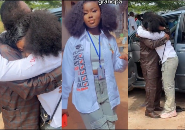 "Favorite ATM card" - Lady goes emotional as she appreciates her grandpa for sponsoring her education