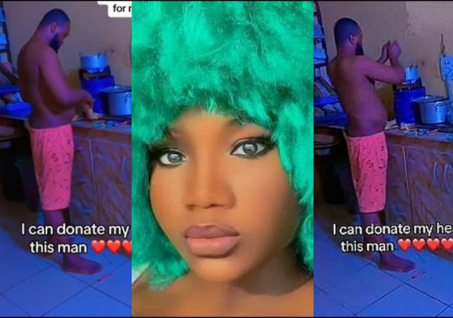 “I can donate my heart for this man” – Breastfeeding mom goes emotional as husband wakes up at 2 am to cook for her