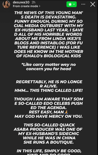 Sonia Ighalo alleges ‘quack’ Asaba producer was her ex-husband’s side chic