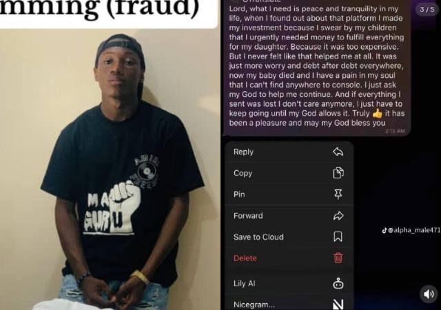 “Why I quit scamming people” – Yahoo boy reveals message sent by his female client that changed him