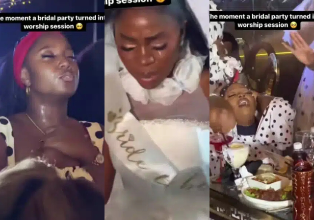 “There’s time for everything" - Reactions as bridal party turns into prayer session