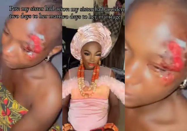 Reactions as bride-to-be gets involved in accident 2 days before wedding