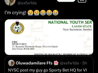 Man can't believe his eyes as NYSC Posts Friend to SportyBet Headquarters for PPA