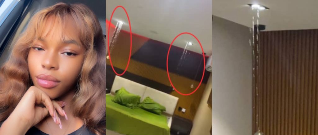 Nigerian Lady Laments as Rain Leaks into her Service Apartment in Lekki Phase 1