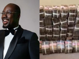 Man Flaunts Stacks of Cash Sprayed by One Guest at Obi Cubana’s Birthday Bash