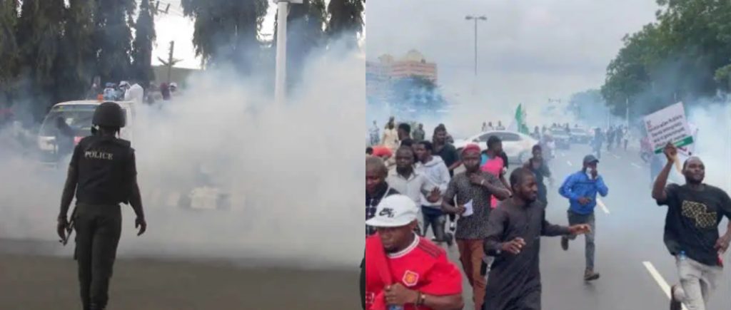 Nationwide protest: Police Fire Teargas at Abuja Protesters