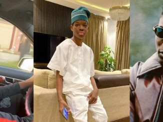 Fans React as Wizkid’s Son Seen Taking Driving Lessons