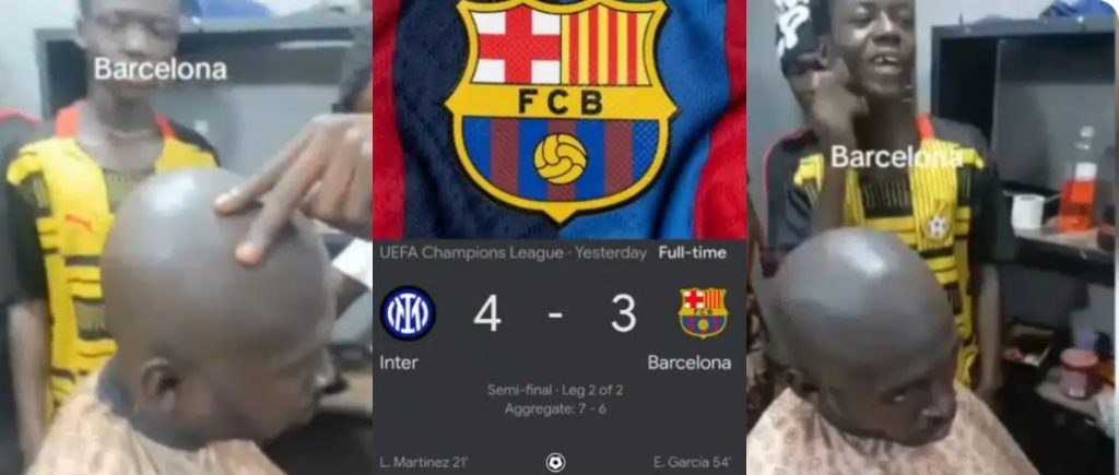 Barcelona Fan Fulfills Bold Promise, Gets Head Shaved After Loss to Inter Milan

