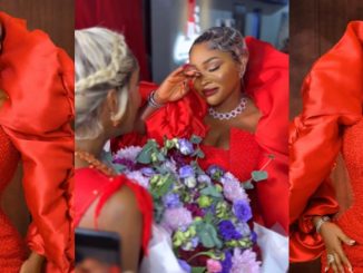 Emotional Moment as Mercy Aigbe Receives Surprise Bouquet at Movie Premiere