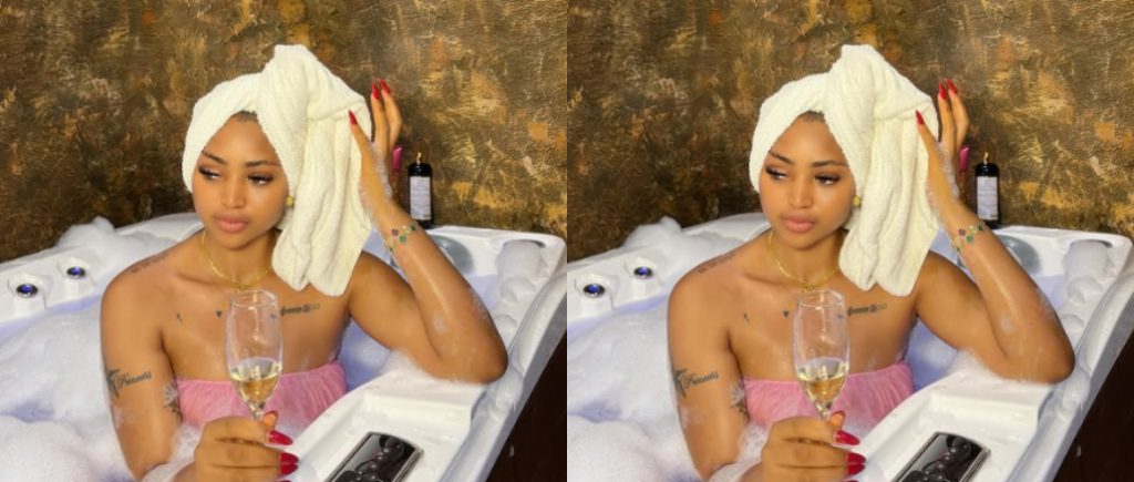 Regina Daniels Stirs Buzz With Bathtub Post and Message to Fellow Women

