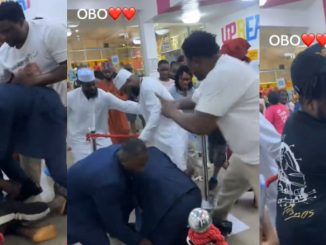 Moment Overzealous Fan Grabs Davido’s Leg at Lagos Mall, Refuses to Let Go