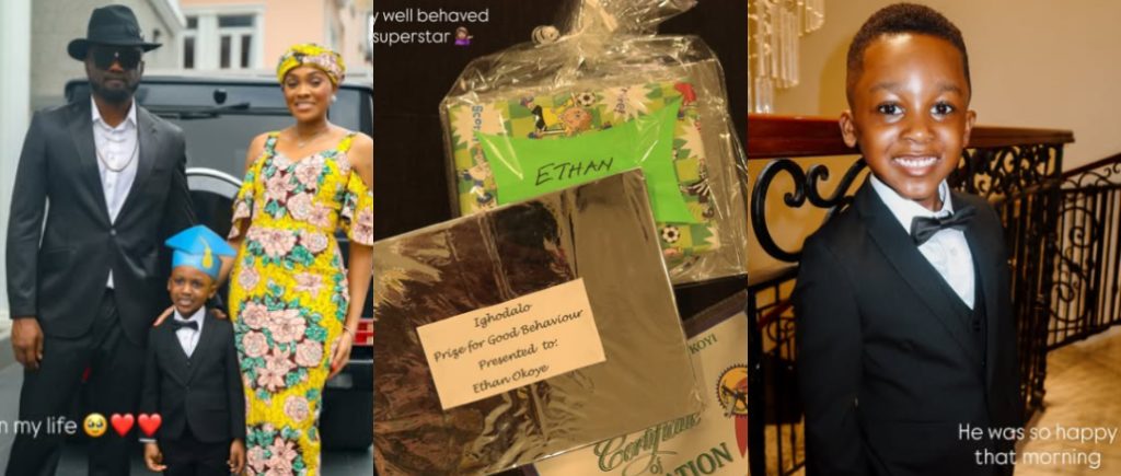 Jude Okoye’s Wife Ifeoma Gets Emotional as Son Graduates from Nursery School