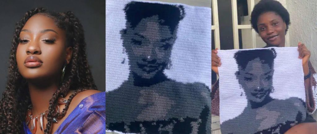 Tems Gifts Fan ₦3M for Creating Stunning Crochet Artwork of Her