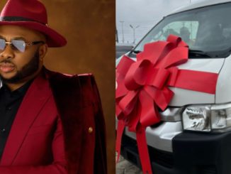 Olakunle Churchill Donates Bus to Church in Memory of Late Father