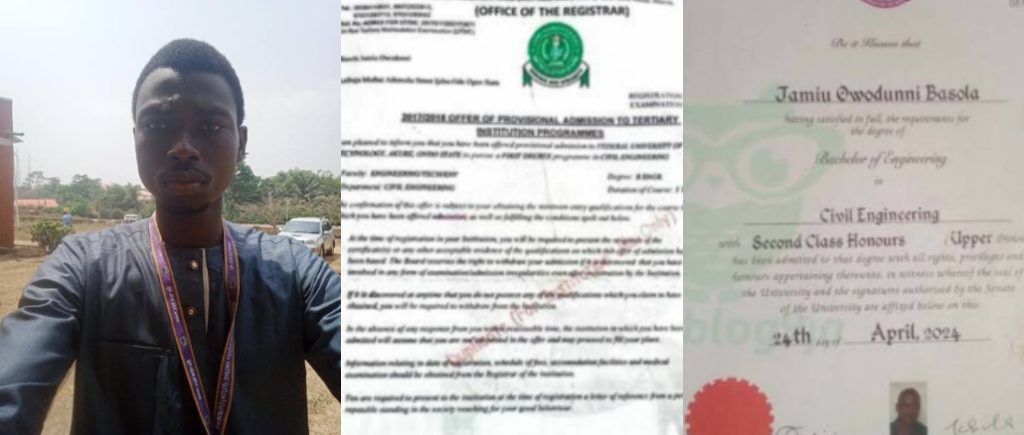 FUTA Graduate Basola Jamiu Finally Cleared by JAMB After Fake Admission Scandal