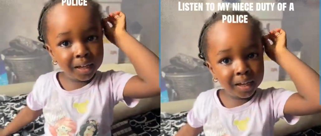 “I Want to Block Road and Collect Money”- Little Girl Explains Why She Wants to Be a Policewoman