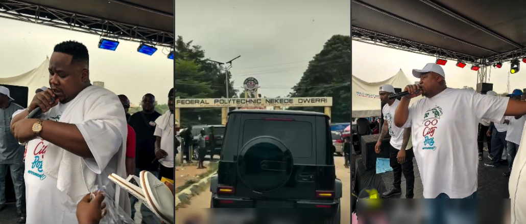 Cubana Chiefpriest Visits Nekede Poly, Promises To Fund 1,000 Students’ Fees And Donates Buses